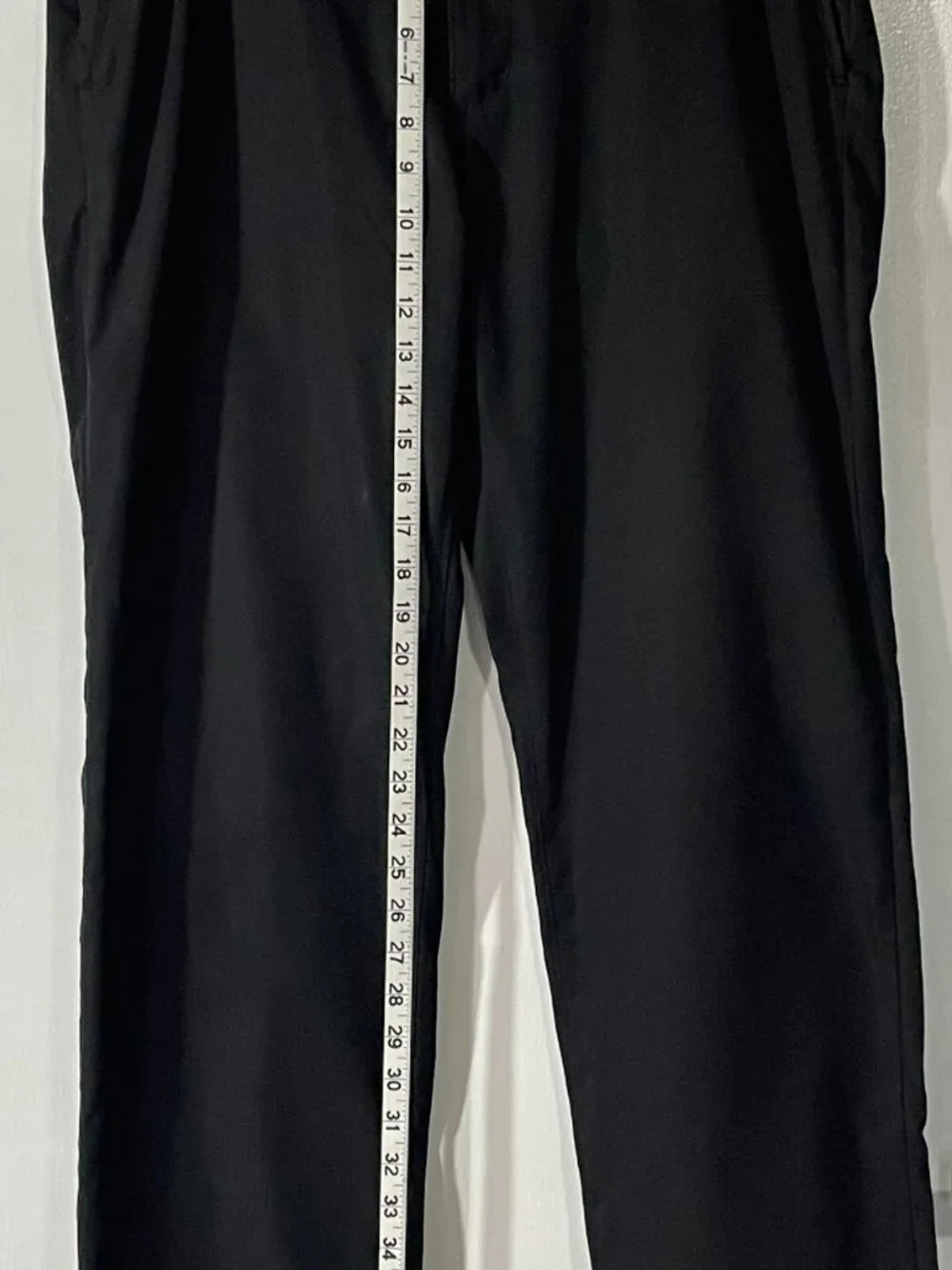 Lands’ End Men’s Black Dress Pants Size 35 Traditional Fit Polyester Great